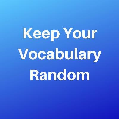 Keep Your Vocabulary Review Random